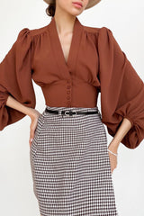 Victorian Tailored V Blouse