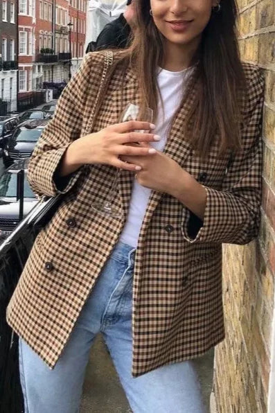 Vintage Plaid Longline Blazer Main image