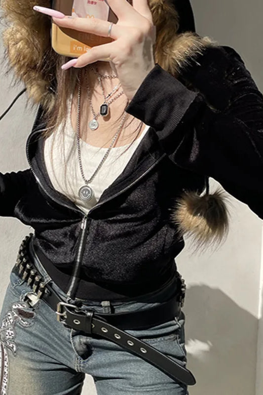 Gothic Velvet Streetwear Hoodie Secondary image