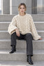 High Neck Wide Long Sleeve Loose Sweater
