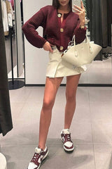 Solid Color Knit Sweater