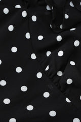 Polka Dot V-Neck Mesh Bodycon Mini Dress