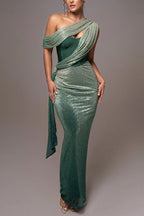 Strapless Backless Mesh Ribbon Bodycon Formal Dress