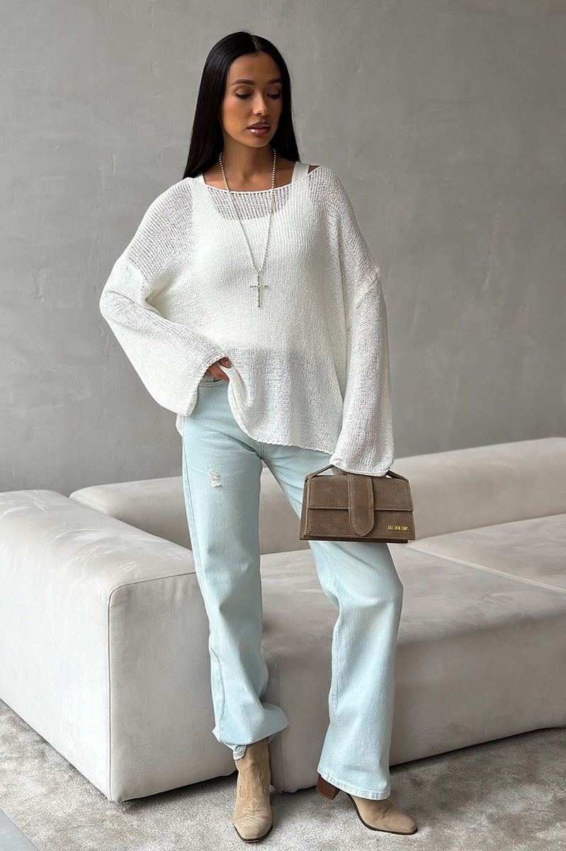Casual Hollow Knit Pullover Sweater Main image