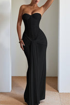 Defined Waist Maxi Party Dress