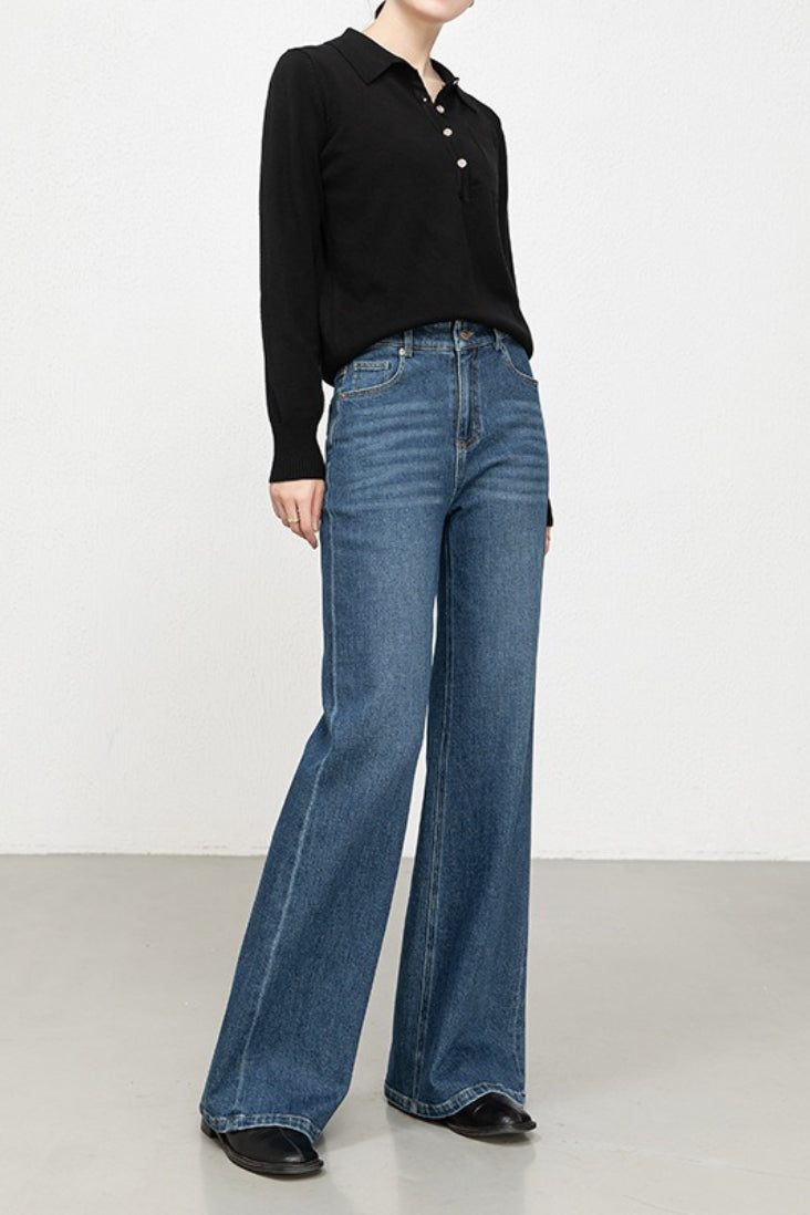 High Waist Casual Versatile Straight Denim Jeans Main image