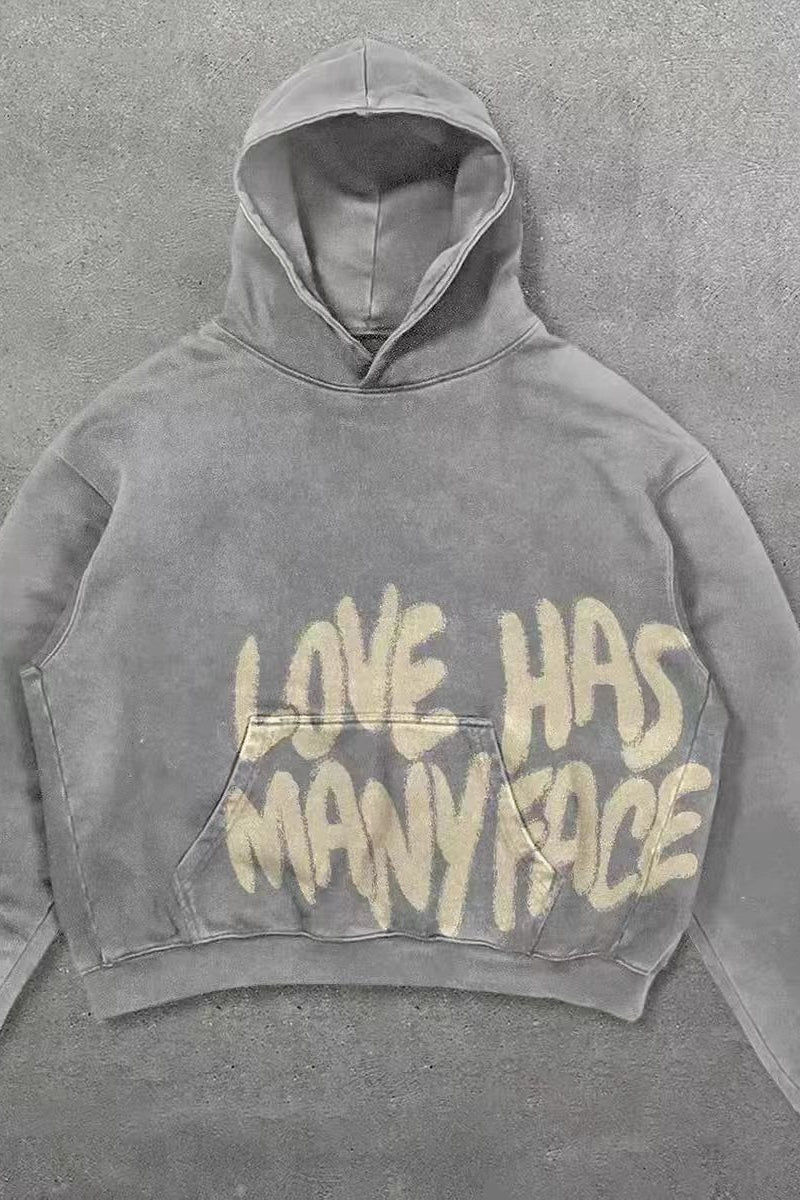 Vintage Letter Graphic Pullover Hoodie