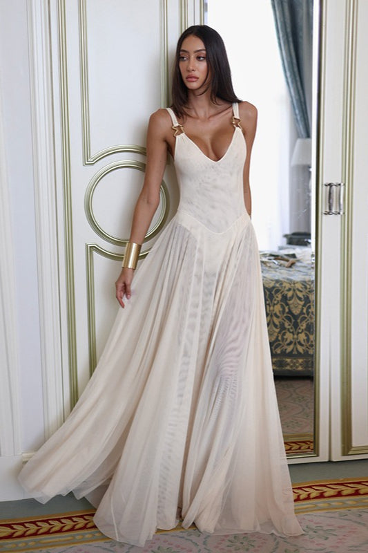 Elegant Sheer Maxi Party Dress Main image