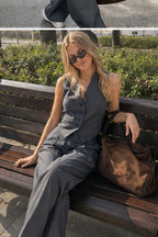 Solid Structured Suit Pants