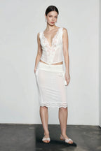 Lace Tie Front Bodycon Vacation Set