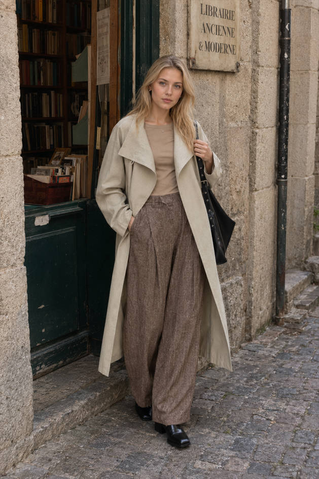 Sophisticated Minimalist Style Long Overcoat