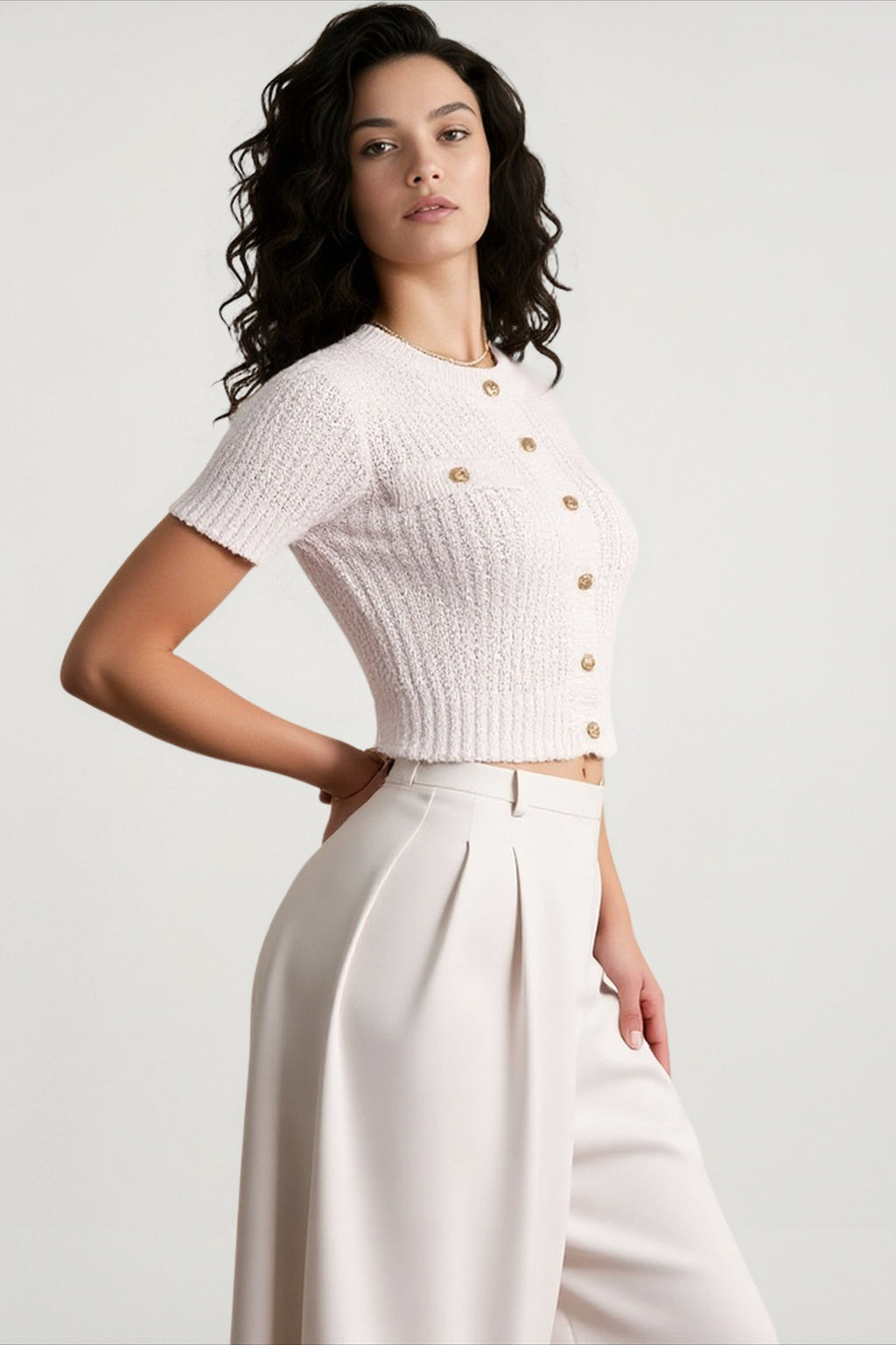 Single-Breasted Knitted Office Cardigan