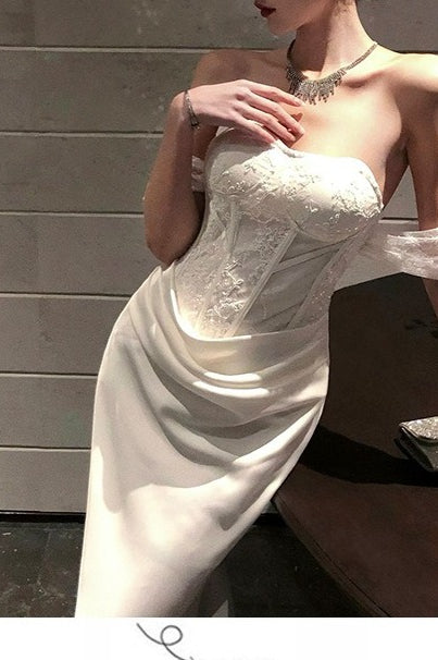Romantic Strapless Mermaid Long Slim Bodycon Formal Dress Secondary image