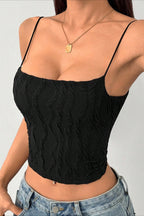 Backless Spaghetti Strap Fitted Crop Top