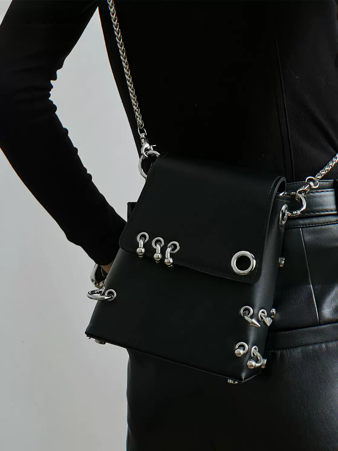 Dark Metal Gothic Harajuku Shoulder Mobie Bag