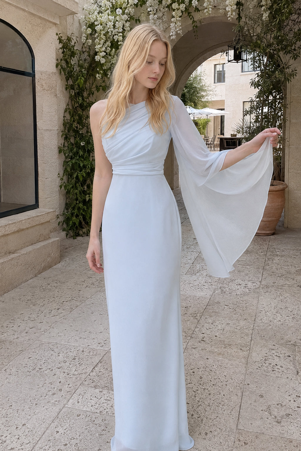 Chiffon One Shoulder Formal Dress