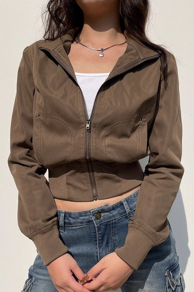Windproof Turtleneck Baseball Jacket Main image