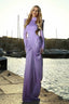 Solid Color High Neck Backless Maxi Dress