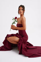 Chic Off Shoulder Strapless Asymmetric Formal Dress