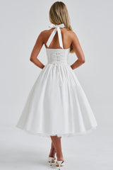 Tie-Waist Puff Party Dress