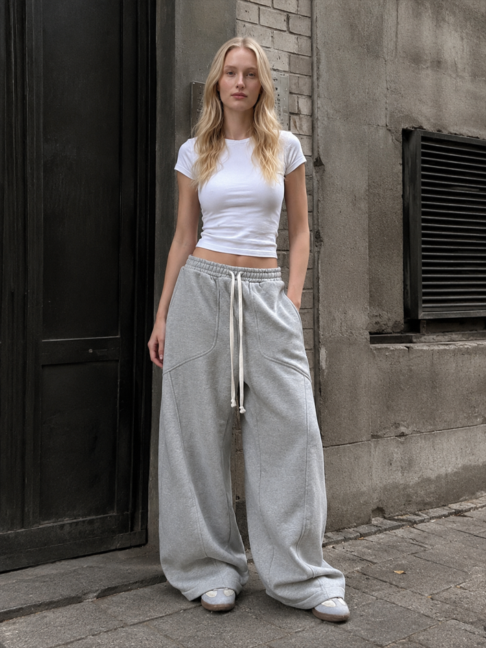 Oversized Baggy Wide Leg Lounge Knit Pants Main image