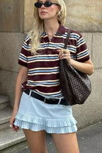 Low Waist Pleated Mini Skirt