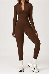 Fleece Lined Slim Thermal Yoga Workout Jumpsuit