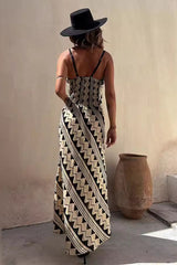 Bohemian Printed Casual Spaghetti Strap Boho Dress