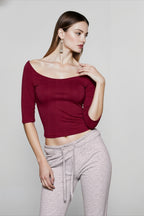 Deep U Neck Fitted T-shirts