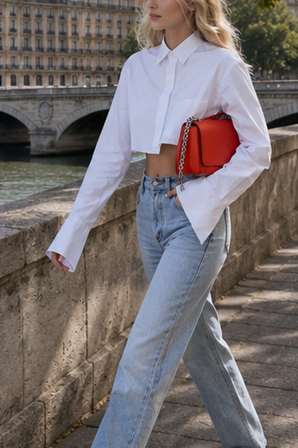 Asymmetrical Cotton Crop Shirt