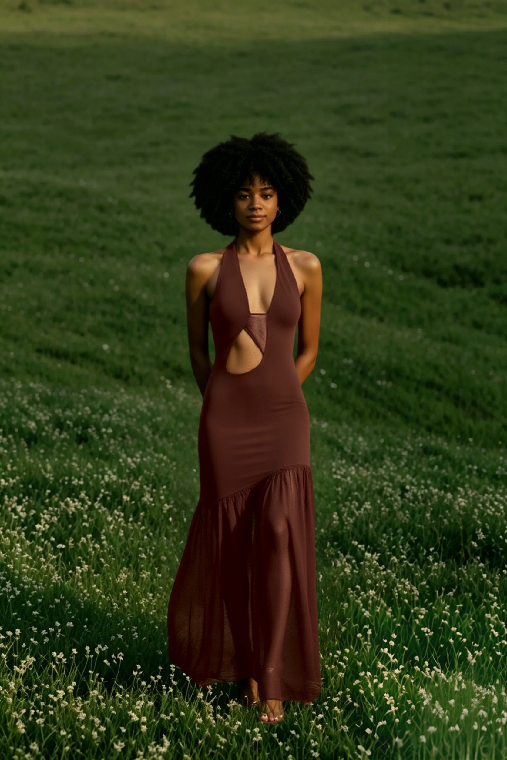 Sexy Fitted Mesh Backless Ruched Elegant Party Dress Main image