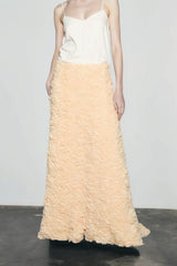 Floral Applique Evening Maxi Skirt
