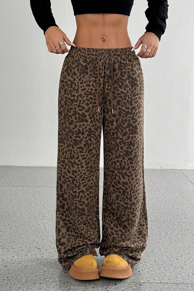 Leopard Print Loose Wide Leg Versatile Casual Pants Main image