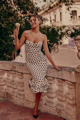 Polka Dot Shirred Slip Birthday Dress