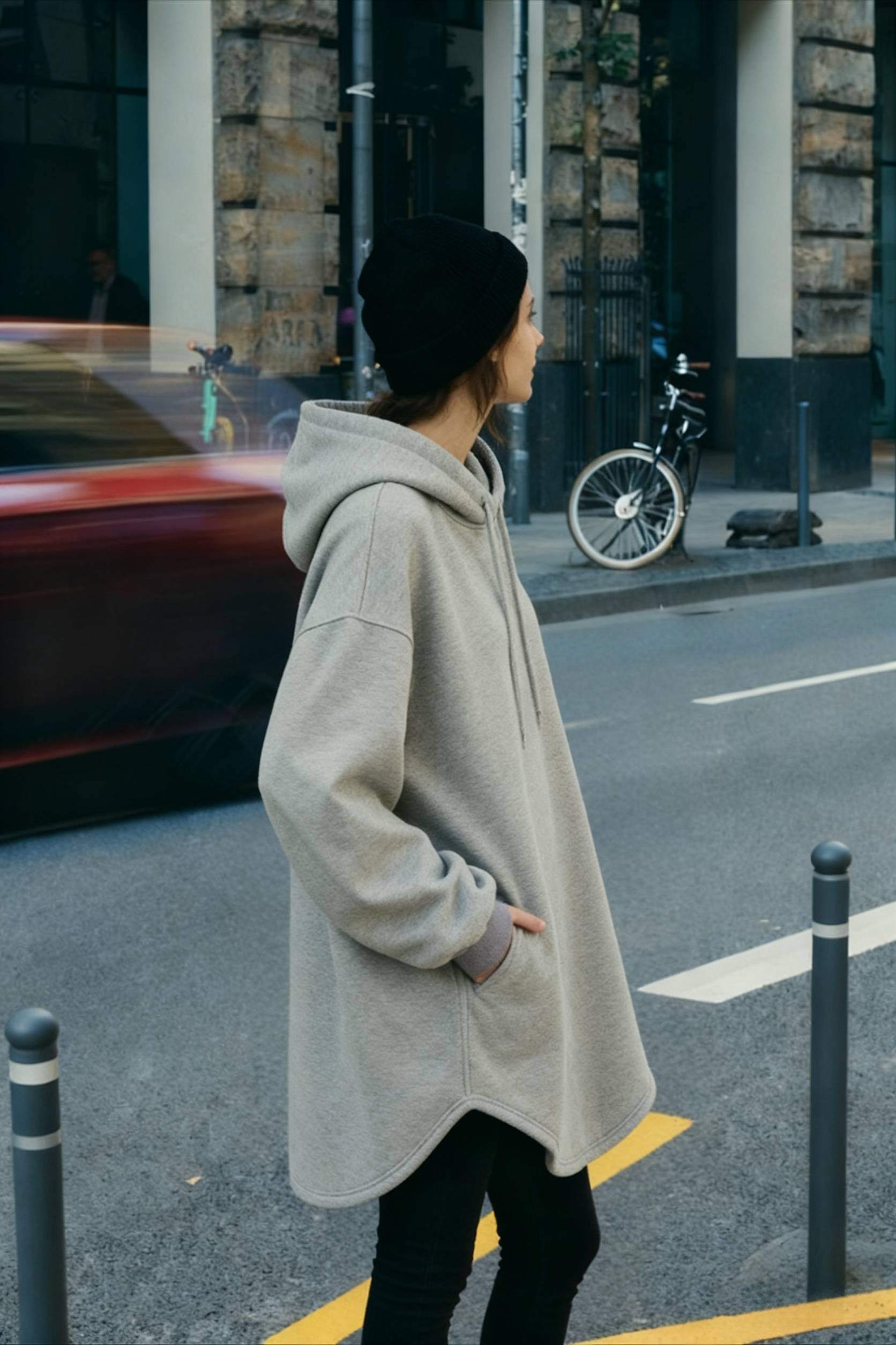 Pullover Loose Hoodie Casual - Drawstring Oversized - Women's Long Solid Sweatshirt Autumn Arm Streetwear Secondary image