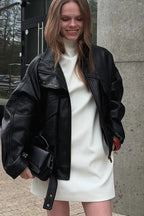 Elegant Black Short Leather Jacket