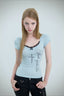 Cross Print Lace Trim Layered T-Shirt