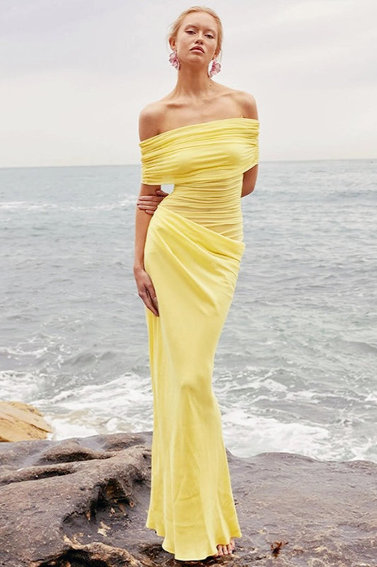 Diagonal Ruched Sheer Birthday Dress