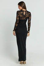Lace Panel Bodycon Lace Dress