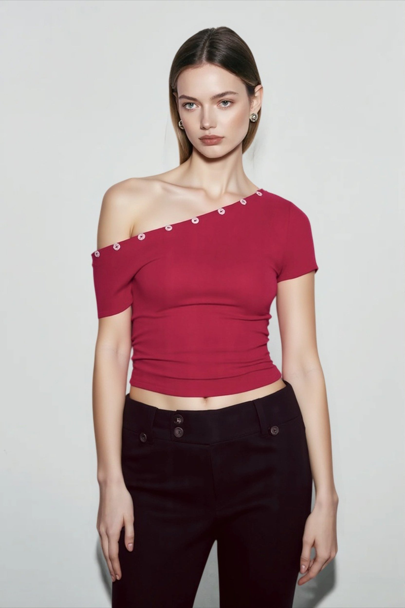 Off Shoulder Cinched T-shirts Secondary image