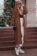 Solid Color Hooded Knit Sweater