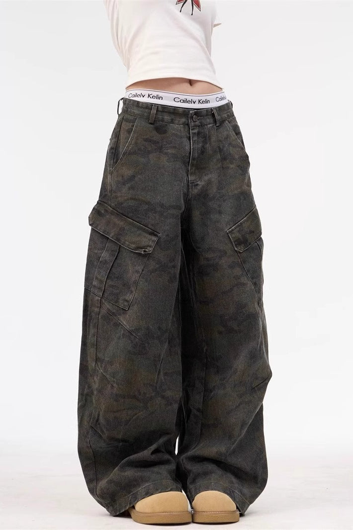 Camouflage Multi Pocket Baggy Jeans Secondary image