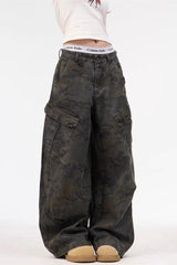 Camouflage Multi Pocket Baggy Jeans