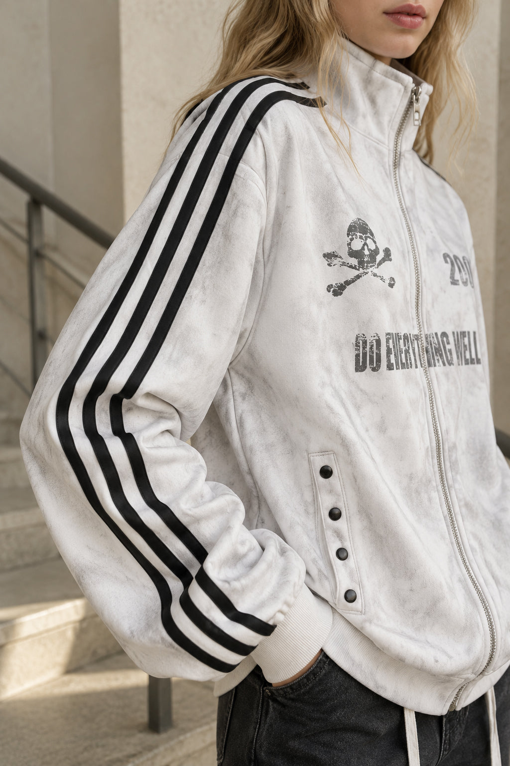 Washed Stripe Graphic Track Jackets
