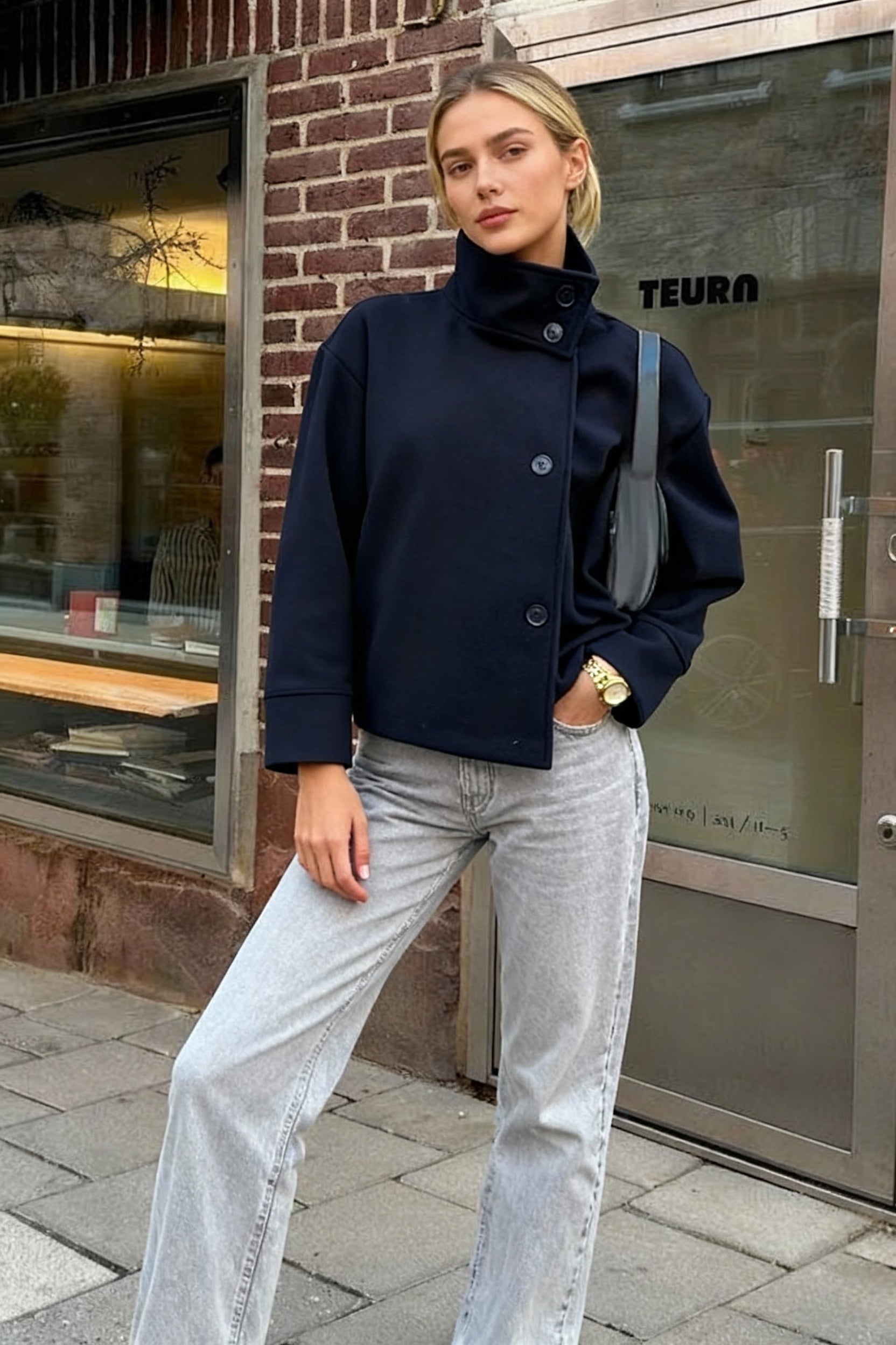 Short Woolen Casual Lapel Overcoat Secondary image