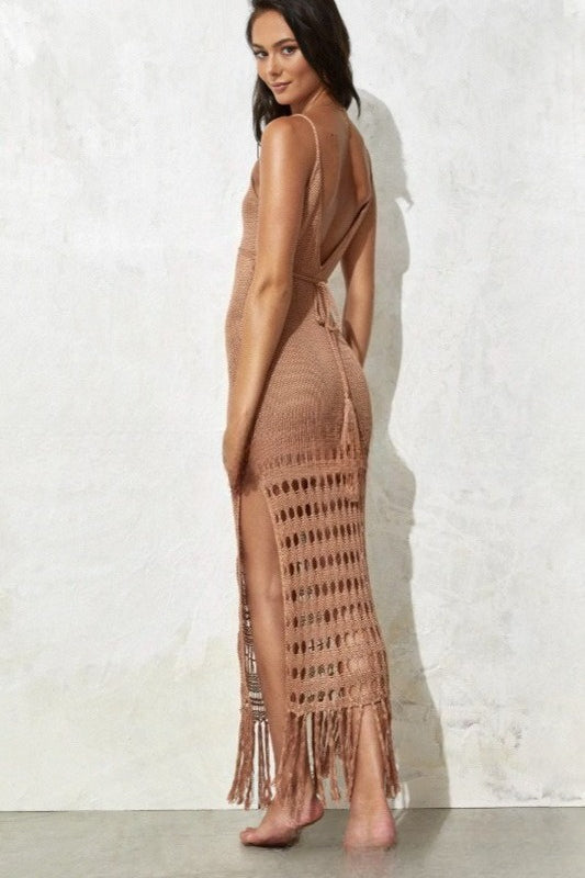 Beach Crochet Fringe Tank V Neck Boho Dress Secondary image