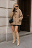 Batwing Sleeve Wool Blend Coat