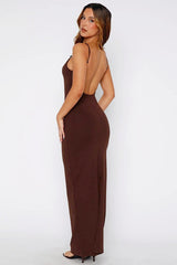 Beaded Backless Slip Birthday Dress