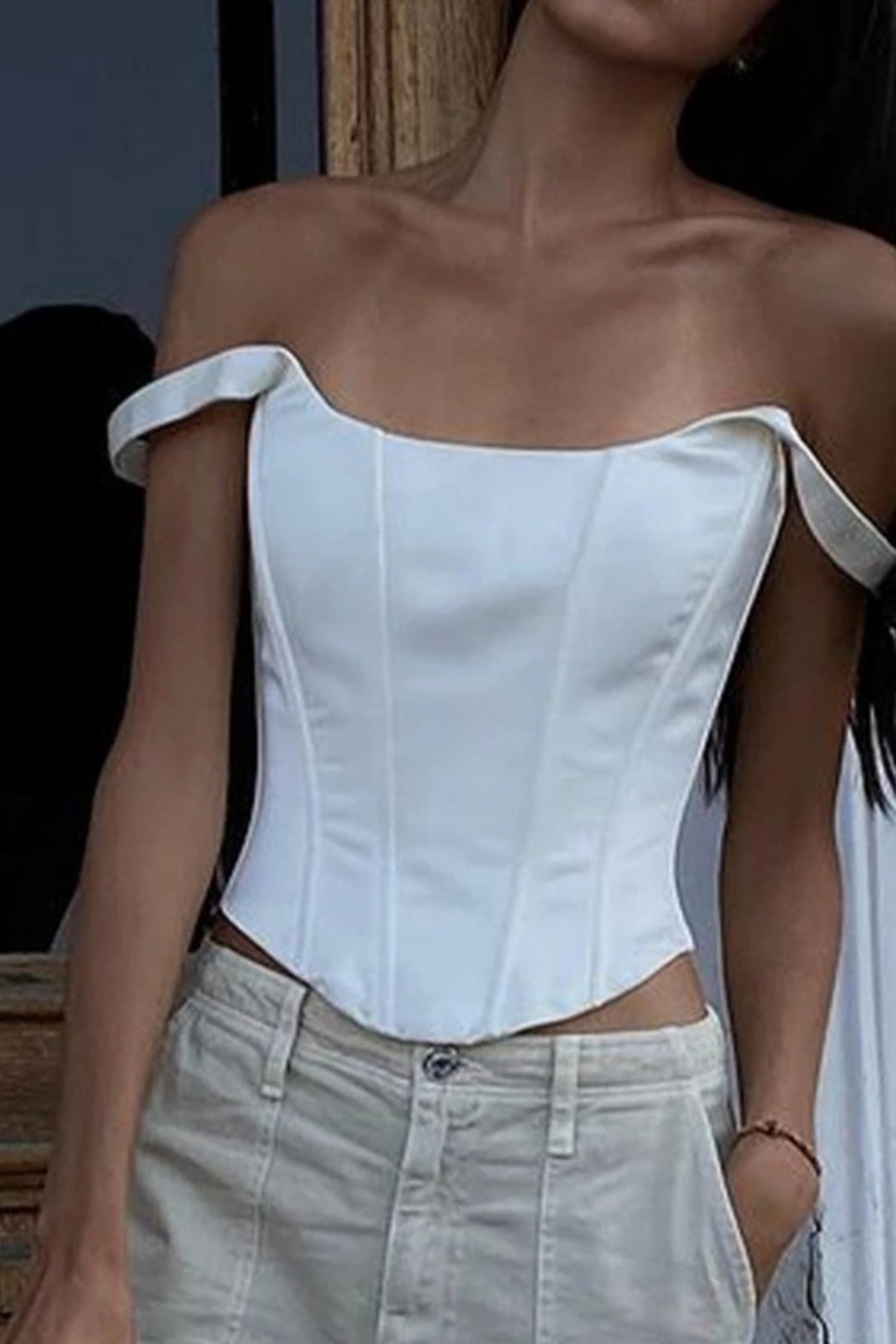 Solid Color Boned Square Neck Tank Top Secondary image