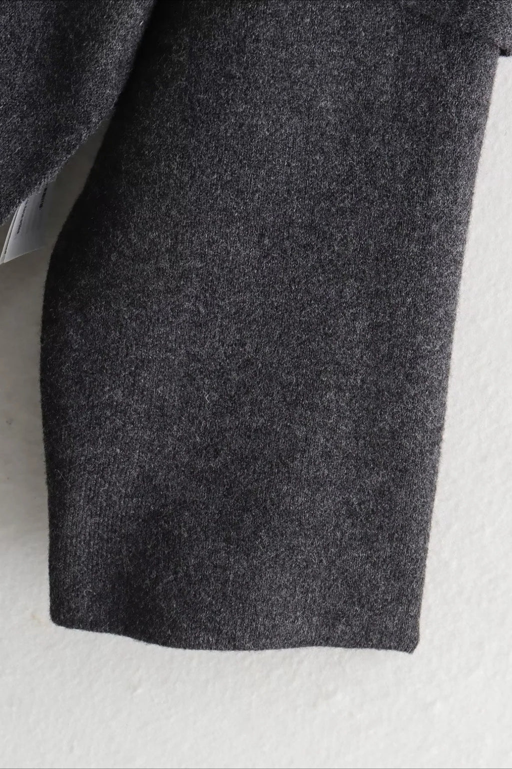 Cropped Knit Asymmetric Scarf Collar Coat